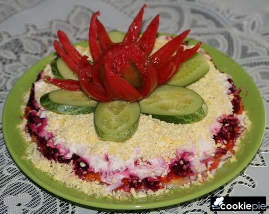 Овощной торт с яйцами
