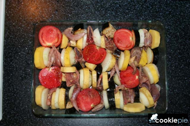 Дикая перепёлка печёная с овощами