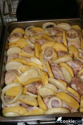 Печёные куриные окорочка