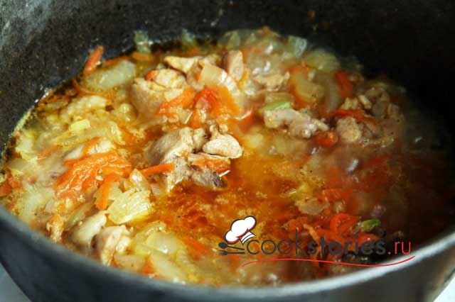 Овощное рагу с курицей