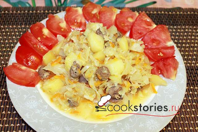 Тушим куриные сердечки рецепт