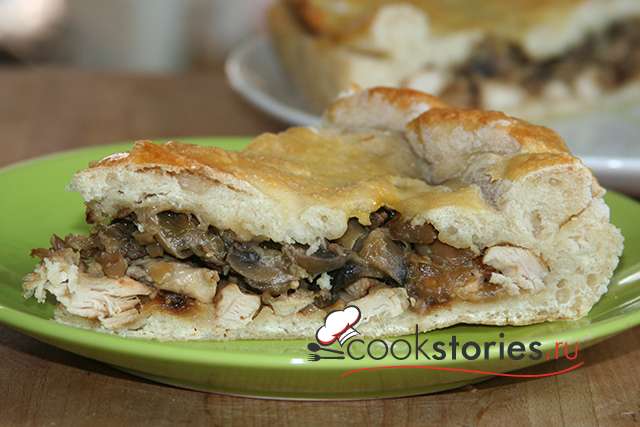 Рецепт пирог курник грибами и курицей